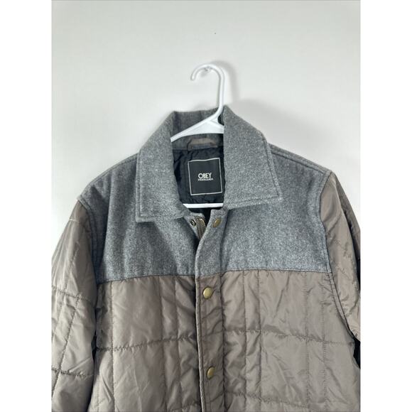 OBEY Propaganda Lightweight Coat Zip Up Button Up No Hood Coat Size Medium - Picture 6 of 9